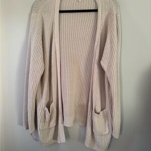 Women's Cream Open-Front Sweater